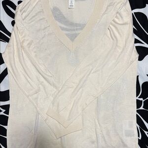 H&M Women's V-Neck Sweater — Light Cream